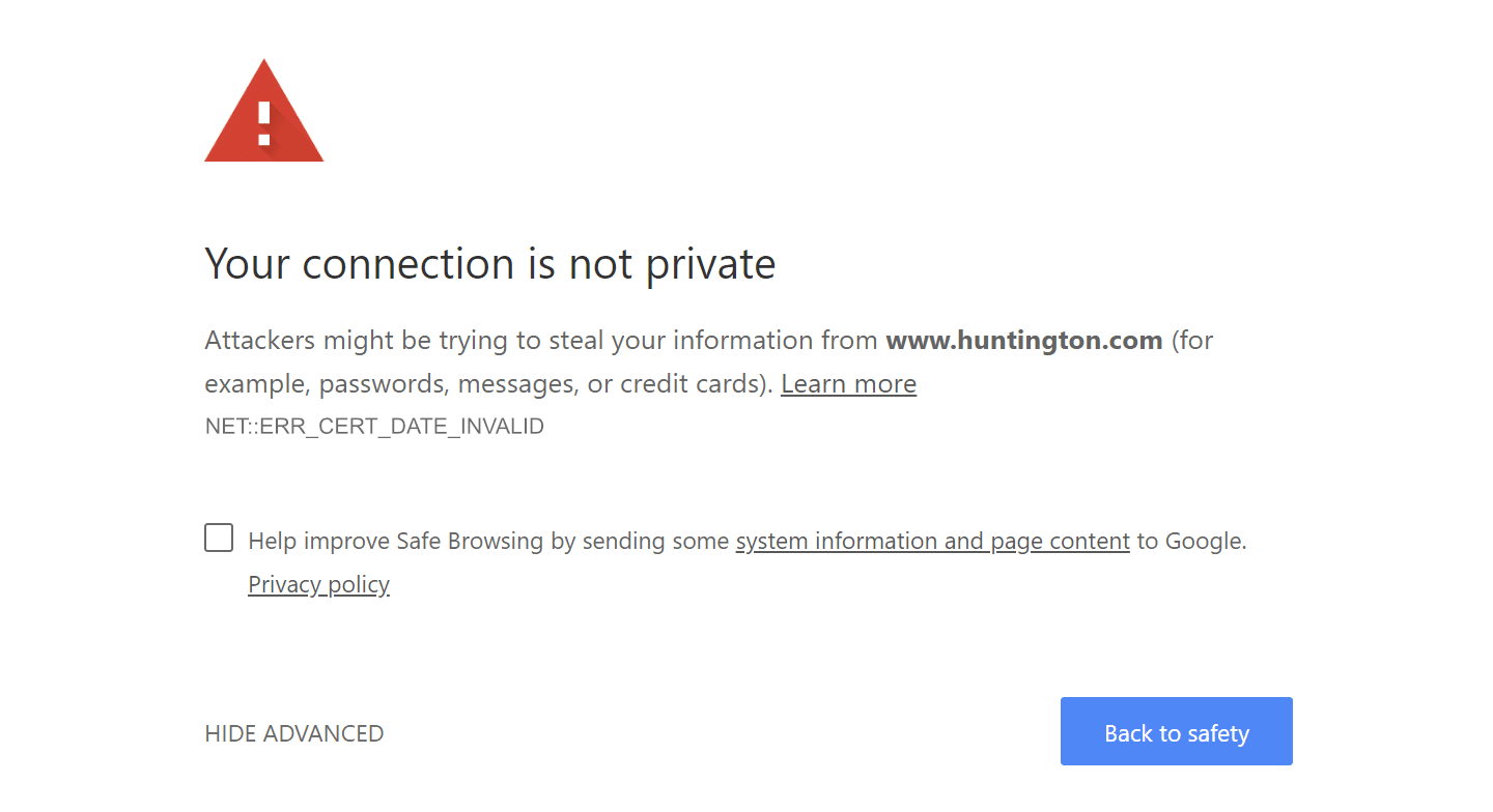 Privacy Error How To Fix Net Err Cert Common Name Invalid In Chrome Pole Position Marketing